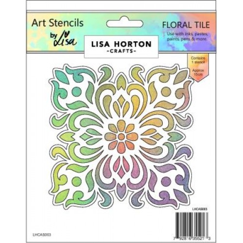 floral tile stencil  - by lisa horton